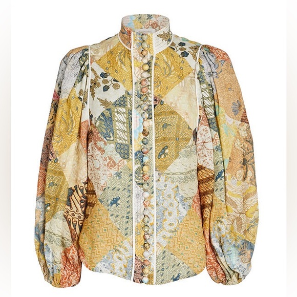 ZIMMERMANN Brightside Paisley Linen Shirt & Shorts Size Zimmermann 2 - Picture 14 of 16